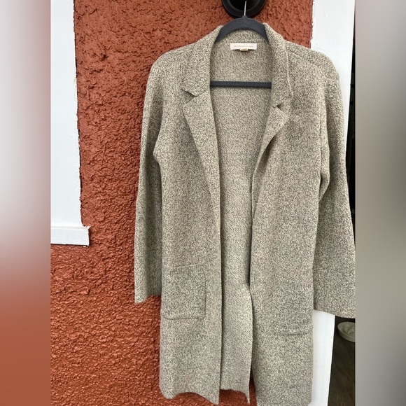 Monteau Los AngelesCardigan Open Front Blazer Style Marled Grey/Tan Size Medium - Picture 1 of 5